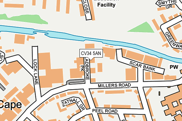 CV34 5AN map - OS OpenMap – Local (Ordnance Survey)