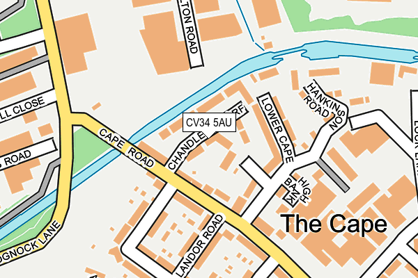 CV34 5AU map - OS OpenMap – Local (Ordnance Survey)