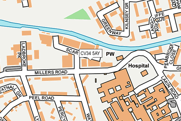 CV34 5AY map - OS OpenMap – Local (Ordnance Survey)