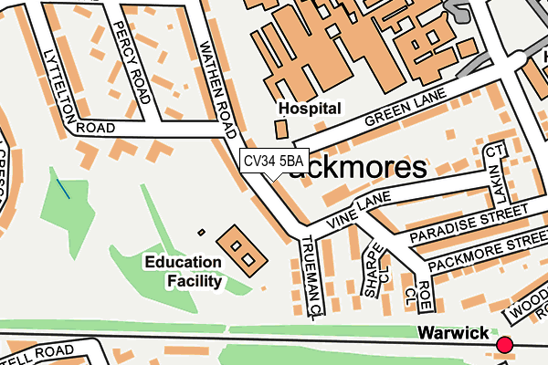 CV34 5BA map - OS OpenMap – Local (Ordnance Survey)