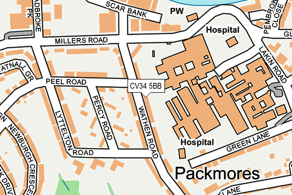 CV34 5BB map - OS OpenMap – Local (Ordnance Survey)