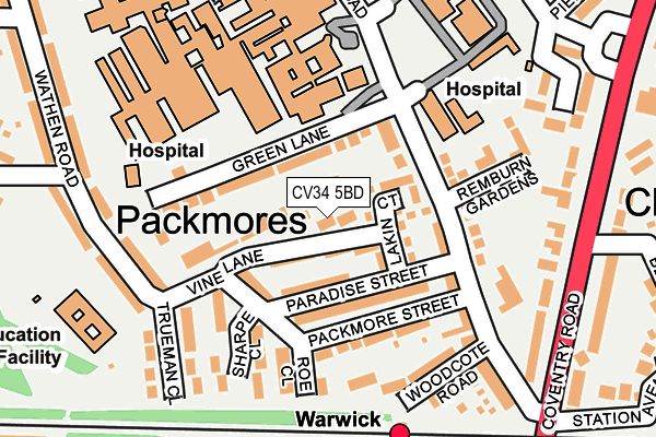 CV34 5BD map - OS OpenMap – Local (Ordnance Survey)