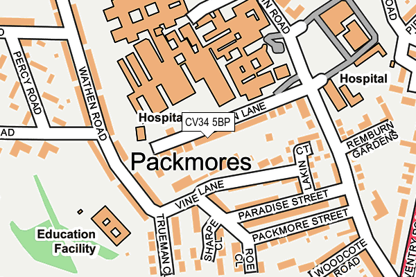 CV34 5BP map - OS OpenMap – Local (Ordnance Survey)