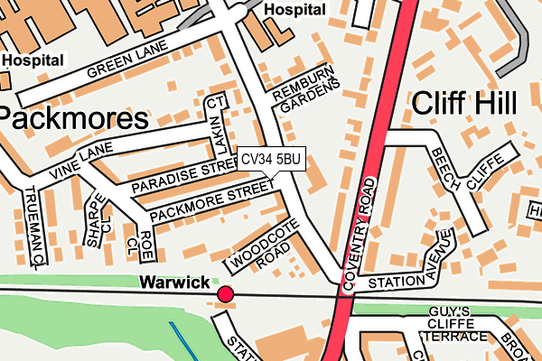 CV34 5BU map - OS OpenMap – Local (Ordnance Survey)