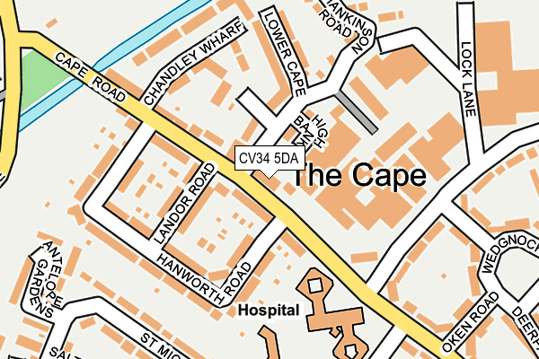 CV34 5DA map - OS OpenMap – Local (Ordnance Survey)