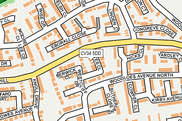 CV34 5DD map - OS OpenMap – Local (Ordnance Survey)