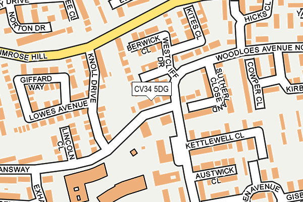 CV34 5DG map - OS OpenMap – Local (Ordnance Survey)