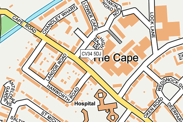 CV34 5DJ map - OS OpenMap – Local (Ordnance Survey)