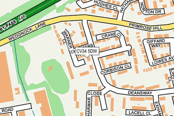 CV34 5DW map - OS OpenMap – Local (Ordnance Survey)