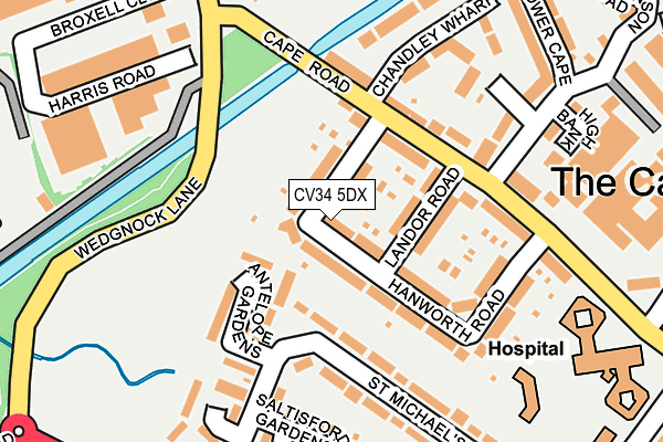 CV34 5DX map - OS OpenMap – Local (Ordnance Survey)