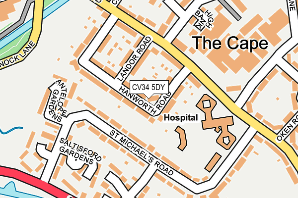 CV34 5DY map - OS OpenMap – Local (Ordnance Survey)