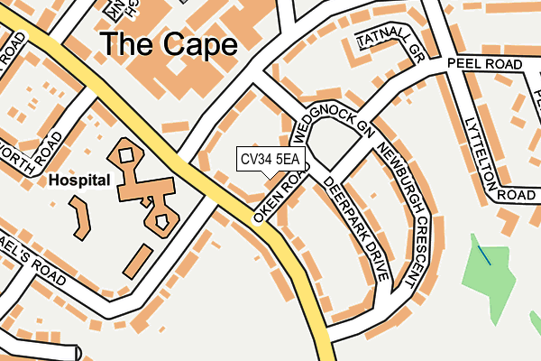 CV34 5EA map - OS OpenMap – Local (Ordnance Survey)