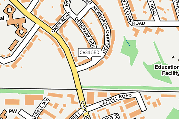 CV34 5ED map - OS OpenMap – Local (Ordnance Survey)