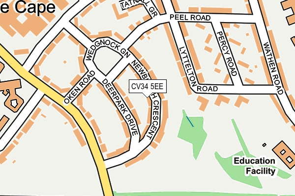 CV34 5EE map - OS OpenMap – Local (Ordnance Survey)