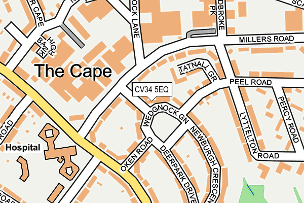 CV34 5EQ map - OS OpenMap – Local (Ordnance Survey)