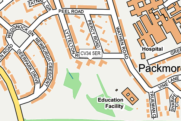 CV34 5ER map - OS OpenMap – Local (Ordnance Survey)