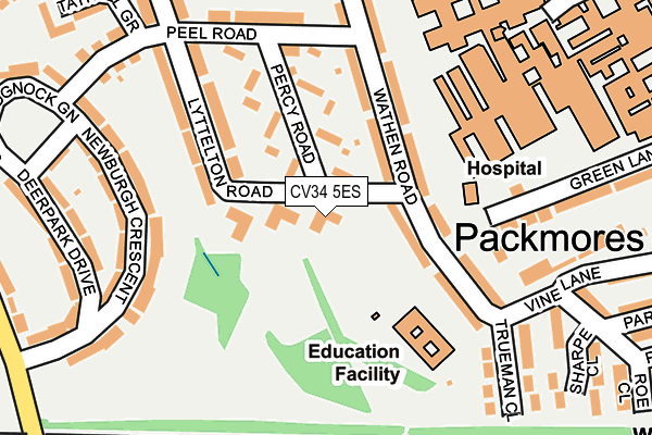 CV34 5ES map - OS OpenMap – Local (Ordnance Survey)