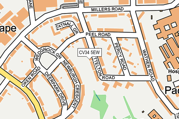 CV34 5EW map - OS OpenMap – Local (Ordnance Survey)