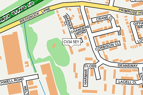 CV34 5EY map - OS OpenMap – Local (Ordnance Survey)