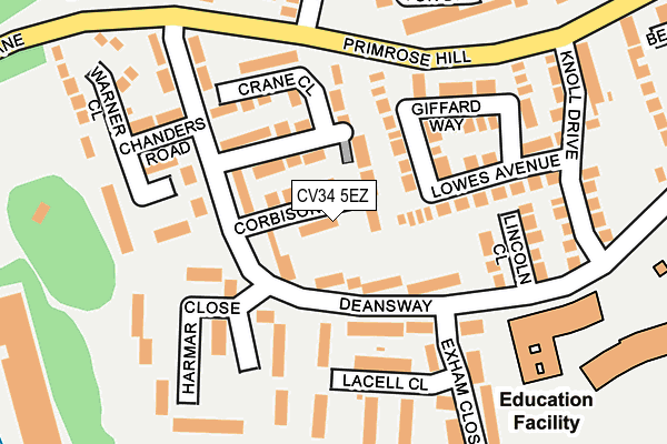 CV34 5EZ map - OS OpenMap – Local (Ordnance Survey)