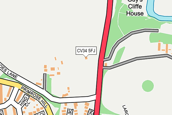 CV34 5FJ map - OS OpenMap – Local (Ordnance Survey)