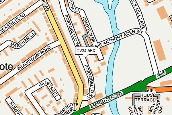 CV34 5FX map - OS OpenMap – Local (Ordnance Survey)