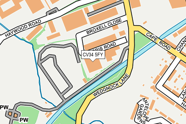 CV34 5FY map - OS OpenMap – Local (Ordnance Survey)