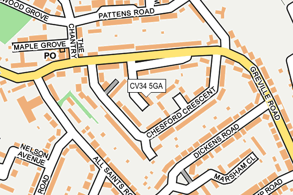 CV34 5GA map - OS OpenMap – Local (Ordnance Survey)