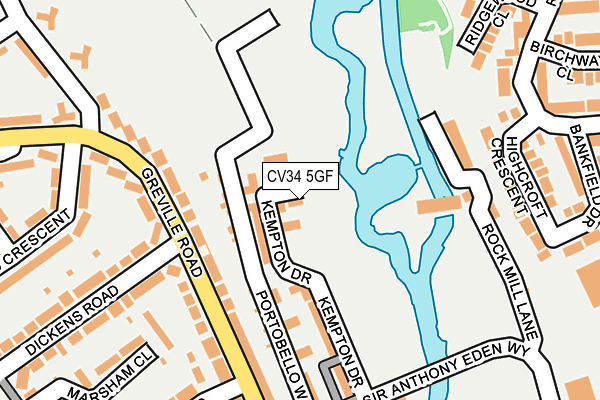 CV34 5GF map - OS OpenMap – Local (Ordnance Survey)