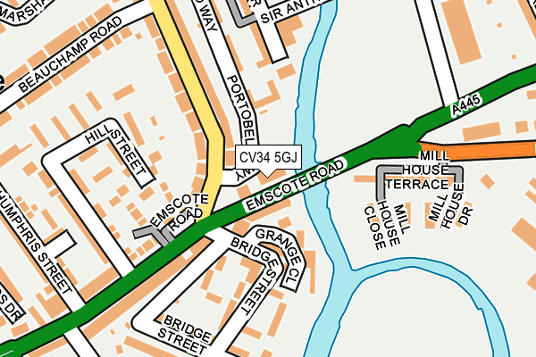 CV34 5GJ map - OS OpenMap – Local (Ordnance Survey)