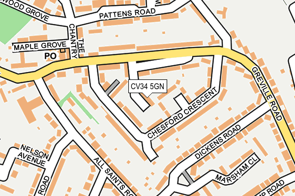 CV34 5GN map - OS OpenMap – Local (Ordnance Survey)