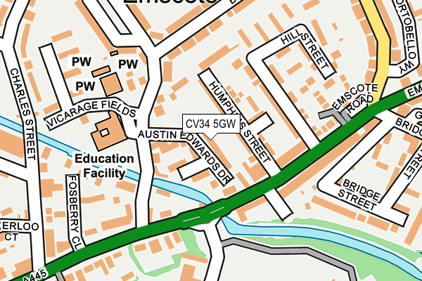 CV34 5GW map - OS OpenMap – Local (Ordnance Survey)