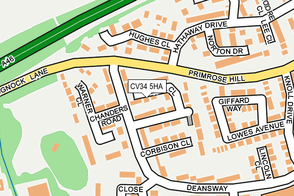 CV34 5HA map - OS OpenMap – Local (Ordnance Survey)