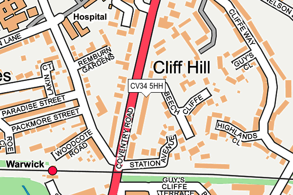 CV34 5HH map - OS OpenMap – Local (Ordnance Survey)