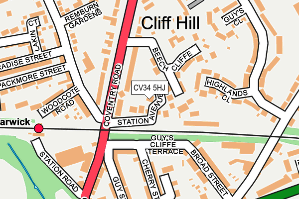 CV34 5HJ map - OS OpenMap – Local (Ordnance Survey)