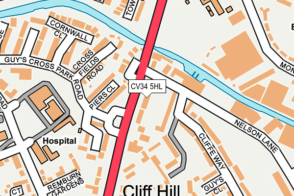 CV34 5HL map - OS OpenMap – Local (Ordnance Survey)