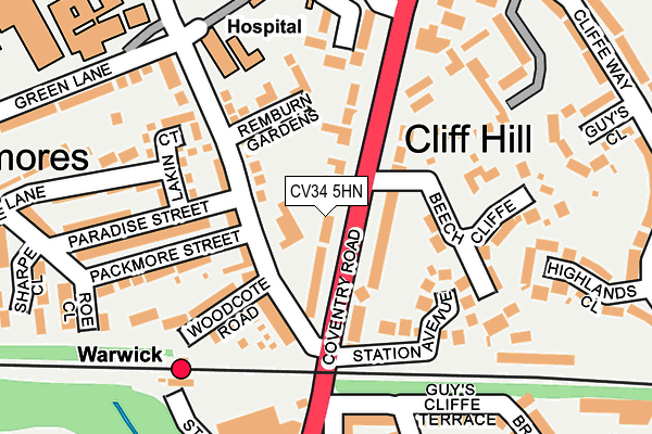 CV34 5HN map - OS OpenMap – Local (Ordnance Survey)