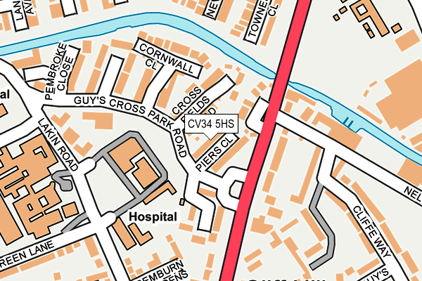 CV34 5HS map - OS OpenMap – Local (Ordnance Survey)