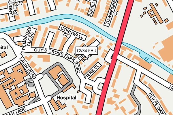 CV34 5HU map - OS OpenMap – Local (Ordnance Survey)