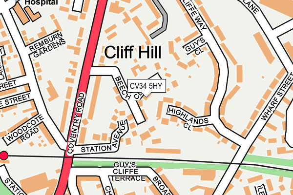 CV34 5HY map - OS OpenMap – Local (Ordnance Survey)