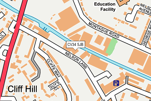 CV34 5JB map - OS OpenMap – Local (Ordnance Survey)