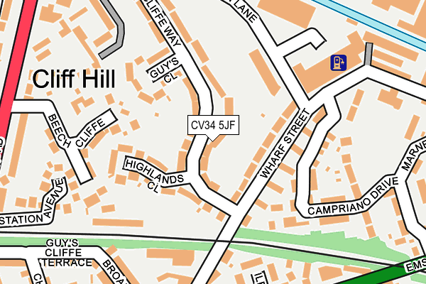 CV34 5JF map - OS OpenMap – Local (Ordnance Survey)