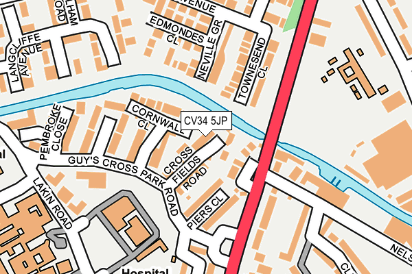 CV34 5JP map - OS OpenMap – Local (Ordnance Survey)
