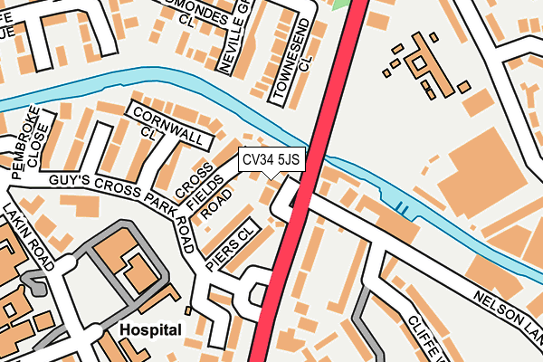 CV34 5JS map - OS OpenMap – Local (Ordnance Survey)