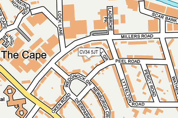 CV34 5JT map - OS OpenMap – Local (Ordnance Survey)