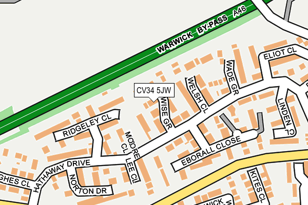 CV34 5JW map - OS OpenMap – Local (Ordnance Survey)
