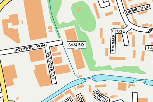 CV34 5JX map - OS OpenMap – Local (Ordnance Survey)