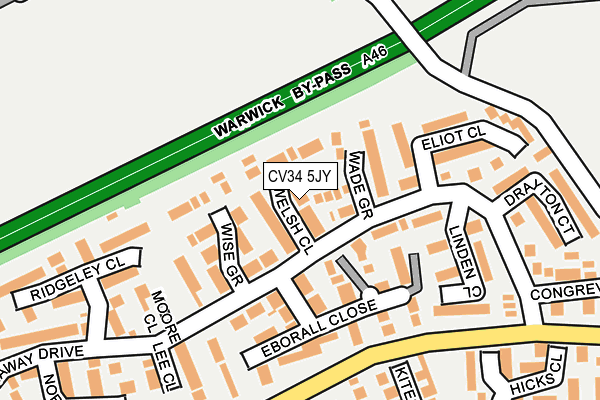 CV34 5JY map - OS OpenMap – Local (Ordnance Survey)