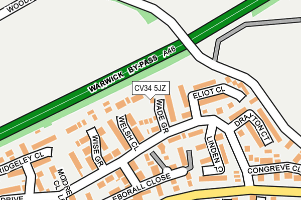 CV34 5JZ map - OS OpenMap – Local (Ordnance Survey)