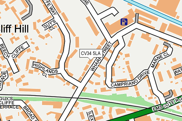 CV34 5LA map - OS OpenMap – Local (Ordnance Survey)